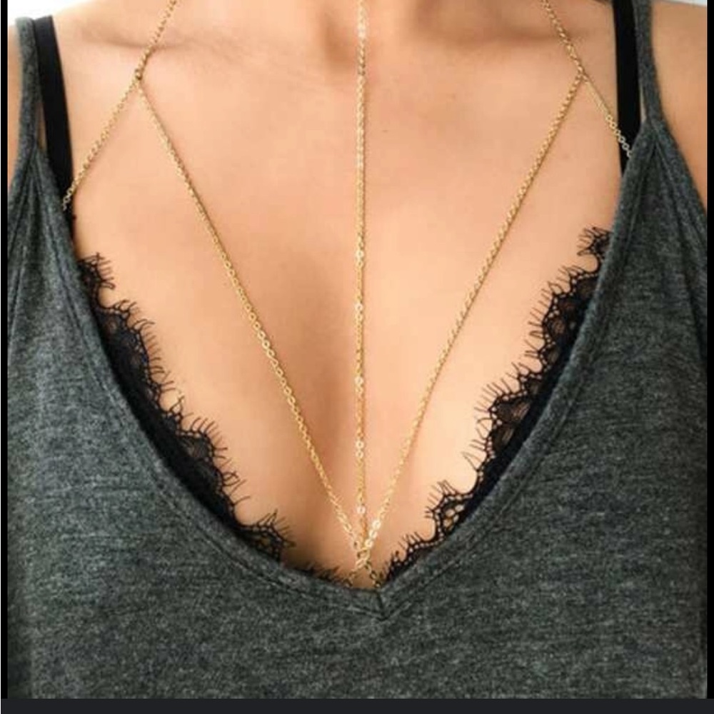 SHEIN gold body chain OS NEVER WORN NEVER OPENED